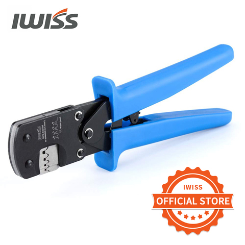 IWISS IWS-3220 alicate de crimpar con trinquete herramientas de prensado manual para clavijas de conector de paso estrecho rango de crimpado 0,03-0.5mm ² (AWG: 32-20) ► Foto 1/6