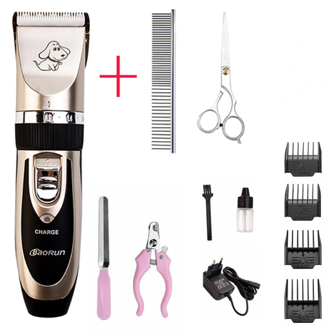 Profesional recargable Gato de pelo de perro Kit de acicalamiento caballo eléctrico Clipper afeitadora Set máquina de corte de pelo ► Foto 1/6