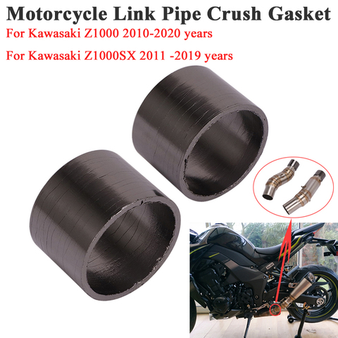 Uds de Escape de la motocicleta tubo de Escape aplastar junta para Kawasaki Z1000 Z1000SX 2010 - 2022 modificado medio tubo de conexión de la Junta ► Foto 1/4