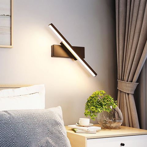 Lámpara LED de pared nórdica moderna minimalista, lámpara de noche para dormitorio, escalera creativa, lámpara de pared giratoria para sala de estar ► Foto 1/6