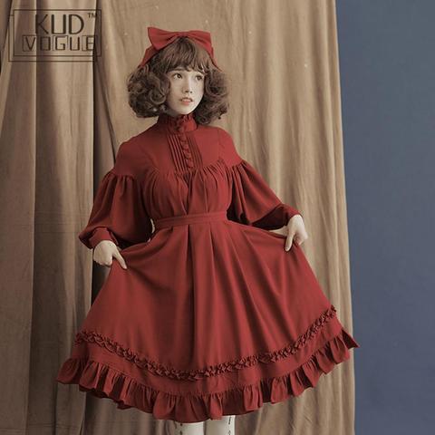 Vestido de Lolita japonesa para mujer, vestido victoriano negro rosa, disfraz de Halloween con volantes, corte en A, vestido de hada bonita para chica de talla grande 5xl ► Foto 1/6