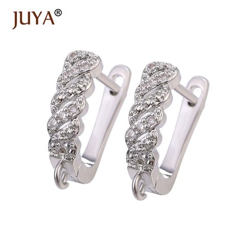 Juya-pendientes de joyería hechos a mano para mujer, ganchos clásicos de zirconia, accesorios para mujer, aretes colgantes DIY, accesorios de joyería ► Foto 1/6