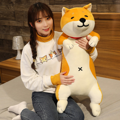 Peluche de perro Shiba Inu & Cat, 60-120cm, peluches de animales largos para dormir, almohada para novio, muñeco, cojín de oficina, regalo para niños y niñas ► Foto 1/6