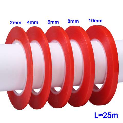 Cinta Termocontraíble para reparación de teléfonos móviles, adhesivo transparente de doble cara, resistente, 25m, 2mm, 4mm, 6mm, 8mm, 10mm ► Foto 1/6