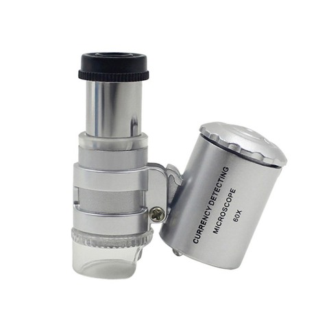 60 veces microscopio LED luces de la lámpara luces Yanchao portátil de bolsillo con Lámpara lupa lupas ► Foto 1/6