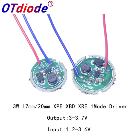 Uds 3W controlador de LED de 16/20mm DC3.7V 1 modo linterna LED conductor CREE XRE-Q5/XPE XP-E /XBD XB-D todo tipo de 3W lámpara de luz LED ► Foto 1/6