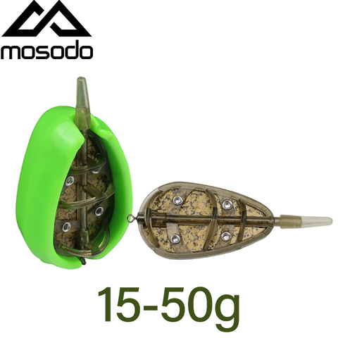 Mosodo, molde para alimentador de método de pesca de carpa, 15g, 20g, 30g, 40g, 50g, alimentador en línea con revestimiento de Metal, lanzador de plomo de gran capacidad ► Foto 1/6