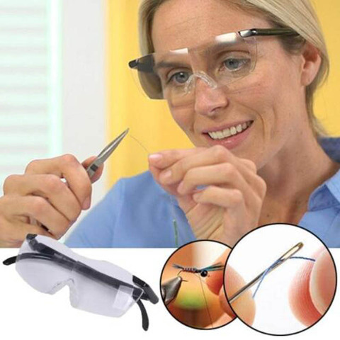 Gafas de lectura de gran visión Unisex, lentes de presbicia con aumento del 160% + zoom del 250, lentes de lectura para mujer, gafas de aumento negras ► Foto 1/5