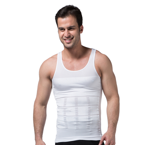 Corsé adelgazante para hombre, camiseta de compresión para control de abdomen, ropa interior ajustada para ceñir la cintura ► Foto 1/6