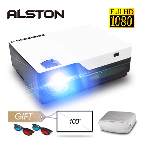 ALSTON M18 Full HD 1080P Proyector 4K 6500 lúmenes cine Proyector Beamer Android WiFi Bluetooth hdmi VGA AV USB SD ► Foto 1/5