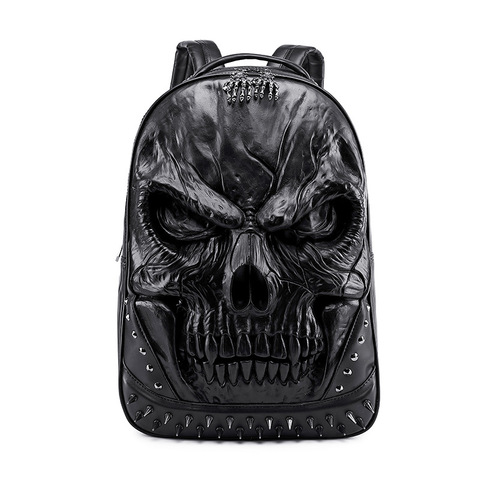 Mochilas de viaje con remaches Steampunk para hombre y mujer, morral de viaje con personalidad con estampado de calavera 3D, mochila escolar para ordenador portátil para adolescentes ► Foto 1/5