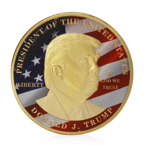 Gran oferta 2022, moneda histórica del presidente Donald Trump chapada en oro y plata, regalo de colección de Bitcoin Bit, monedas, Memorabilia ► Foto 1/6