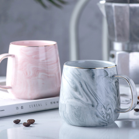 Phnom Penh-tazas de café de leche con diseño de mármol, tazas de agua para el desayuno, y el hogar para la oficina, regalos para amantes ► Foto 1/6