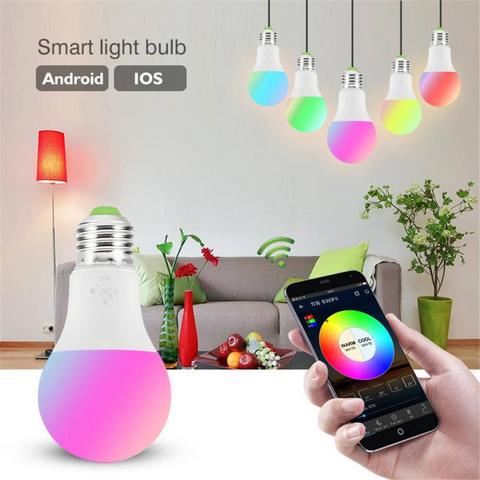 Smart WiFi bombilla 4,5 W/7 W RGB Magic bombilla luces de activación compatibles con Alexa y Google asistente Dropship ► Foto 1/6