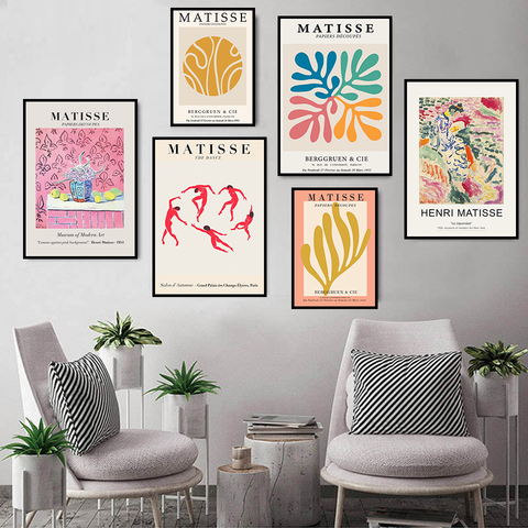 Henri Matisse pared pósteres e impresiones artísticos lienzo pintura línea abstracta fotos para la sala de decoración moderna ► Foto 1/6
