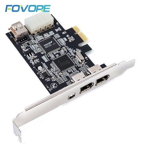 Adaptador de tarjeta Firewire, 1 Juego, PCI-e 1X IEEE 1394A, 4 puertos (3 + 1), 1394 A, PCIe con 6 pines A 4 pines, Cable IEEE 1394 para escritorio ► Foto 1/6