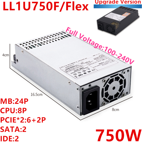 Fuente de alimentación Modular para Lianli, suministro de energía completo IPFS AIO ITX FLEX NAS pequeño 1U 6 + 2P * 2 750W LL1U750F/Flex GT-750W ► Foto 1/6