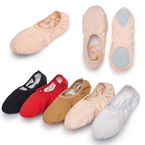 USHINE-zapatillas de baile profesionales para niños y adultos, suela blanda de lona para yoga, gimnasio, ballet ► Foto 1/6