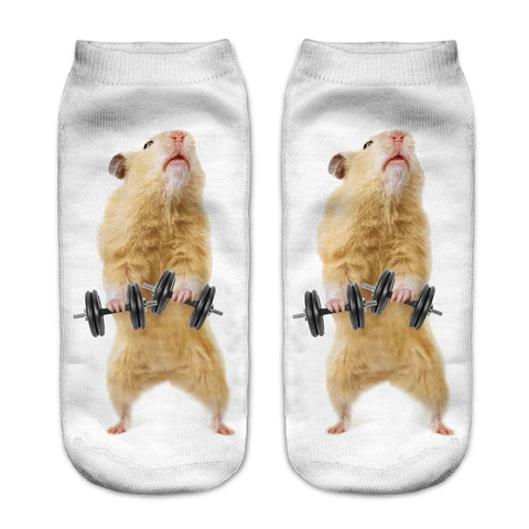 Calcetines con estampado 3D de animales para mujer, calcetín kawaii, para Fitness, hámster, de muchos estilos ► Foto 1/1