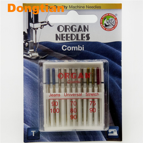 Aguja de órgano Combi 10 unids/set hogar agujas para máquinas de coser agujas de órganos Jeans Stretch Universal mixto conjunto de aguja ► Foto 1/5