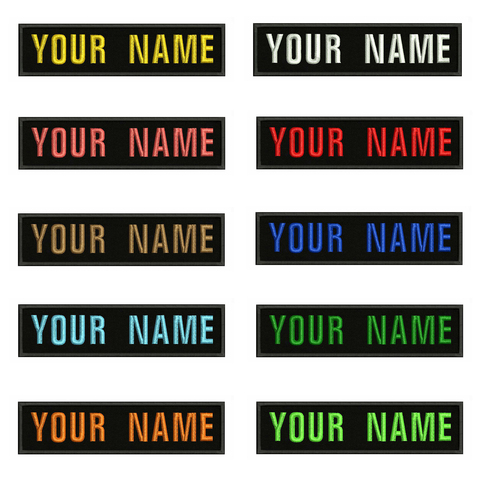 Parche de texto con nombre personalizado bordado, 10x2,5 cm, rayas, insignia para planchar, coser o hacer Velcro, parches de respaldo para sombrero de mochila BS-05A ► Foto 1/6