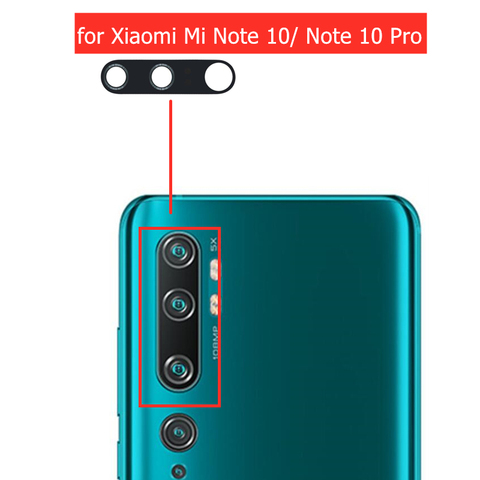 2 uds para Xiaomi Mi nota 10 Pro Cámara de la Lente de Cristal cámara trasera de vidrio con 3M pegamento Mi nota 10 Reparación de sustitución de repuesto ► Foto 1/1