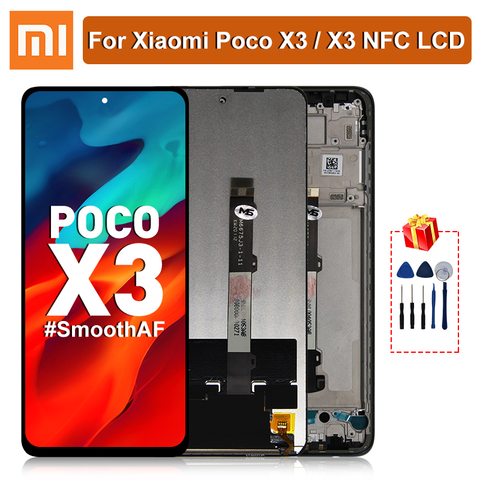 Pantalla LCD Original de 6,67 pulgadas para Xiaomi POCO X3 Digitalizador de pantalla táctil, piezas de repuesto, NFC, M2007J20CG ► Foto 1/1