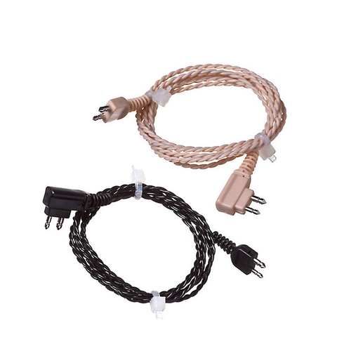 Cable de audífono de 2 pines, color Beige/Negro, compatible con VITA-118 Axon F-16, etc. ► Foto 1/1