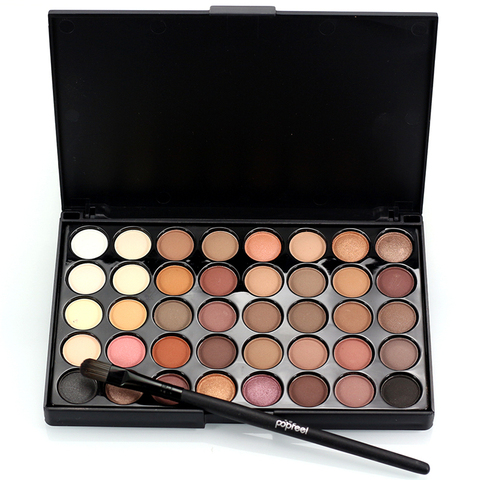 Paleta de sombras de ojos mate, 40 colores, paleta de maquillaje, sombra de ojos, brillo, resistente al agua ► Foto 1/6