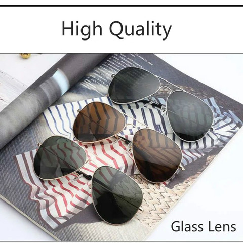 Gafas de sol polarizadas de alta calidad para hombre y mujer, lentes de cristal Mineral, gafas de prescripción, protección UV400, monturas de gafas a la moda ► Foto 1/6