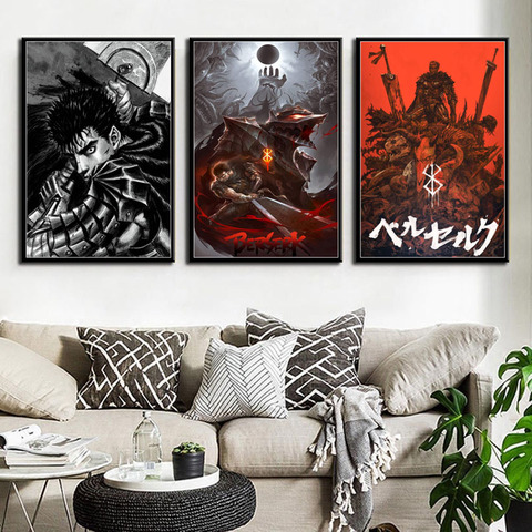 Berserk-pintura de Arte de Anime japonés, lienzo seda, decoración de pared para el hogar ► Foto 1/6