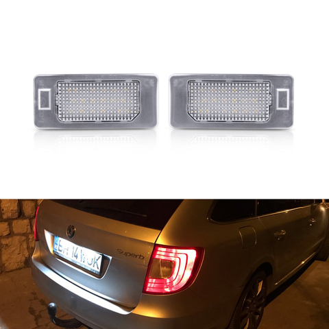 Luces para placa de matrícula Canbus, sin errores, lámpara de repuesto para Skoda Octavia Combi 5E A7 Superb B6 Yeti Fabia MK3 Rapid ► Foto 1/6