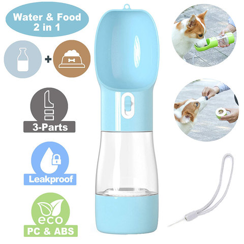 Botella de agua portátil para mascotas, tazón de viaje, dispensador de agua al aire libre, para cachorros, perros y gatos ► Foto 1/6