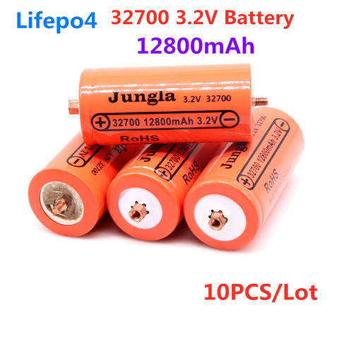 Lifepo4-batería recargable de fosfato de hierro y litio, 100% Original, 32700, 12800mAh, 3,2 V, profesional, con tornillo, 10 Uds. ► Foto 1/6