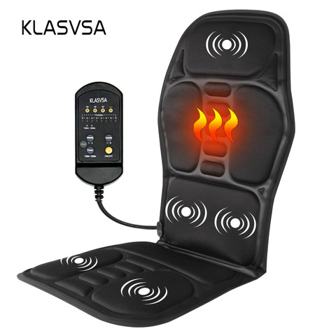 KLASVSA Eléctrico Masajeador de espalda Silla Cojín Vibrador Portátil Coche para el hogar Oficina Cuello Lumbar Cintura Alivio del dolor Almohadilla del asiento Relax Mat ► Foto 1/6