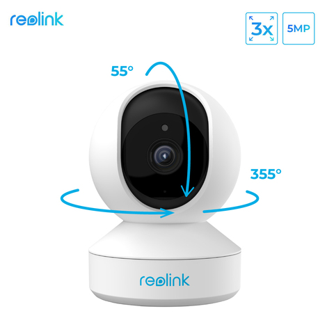 Reolink-Cámara de seguridad PTZ de 5MP con Wifi para el hogar, cámara IP inalámbrica doble banda, zoom óptico 3X, audio bidireccional, ranura para tarjeta SD, acceso remoto, Zoom E1 ► Foto 1/6