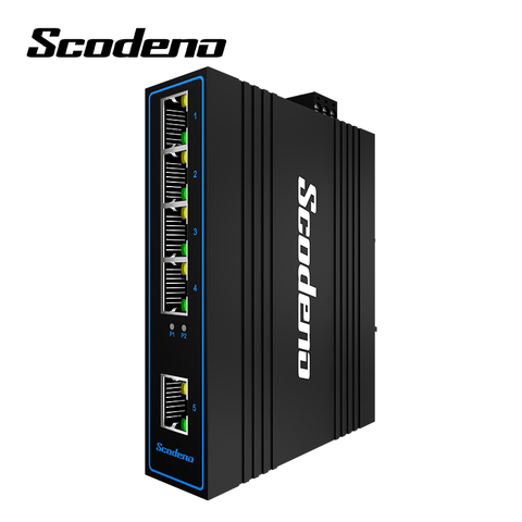 Interruptor Ethernet interruptor de red rápido interruptor Ethernet industrial 5 puertos 10/100Base-T DIN IP40 ► Foto 1/6