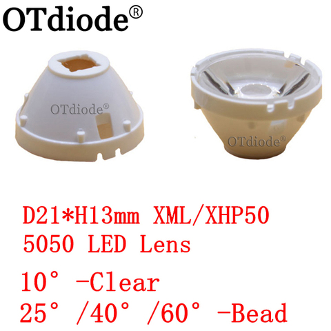 10 Uds CREE XML LED XML2 LED XHP50 lente LED 20mm soporte blanco 10/25/45/60 grados LED/lente colimador Reflector ► Foto 1/6