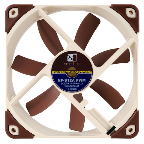 Noctua-NF-S12A FLX para carcasas de ordenador, ventilador enfriador de CPU, silencioso, 12V, 3 pines/4 pines, PWM, 120mm, funda para PC, ventilador de refrigeración de CPU ► Foto 1/5