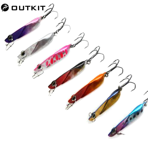 OUTKIT-señuelo de pesca de alta calidad, cebo de plomo duro, cuchara de fundición, anzuelo de Metal giratorio, cebo de hielo de invierno, nuevo, Micro Jigging 3/7/10g ► Foto 1/6