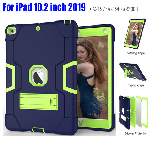 Funda armadura para iPad 10,2 pulgadas 2022 iPad7 8 silicona resistente TPU + PC soporte duro a prueba de golpes + Protector de pantalla IP71 ► Foto 1/6