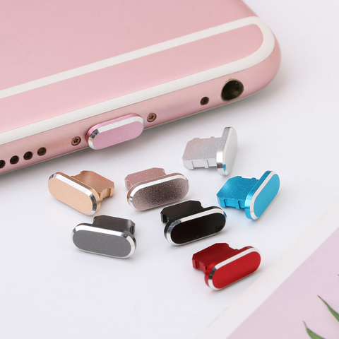 1 pieza de Metal colorido Anti polvo cargador muelle tapón tapa cubierta para iPhone X XR Max 8 7 6S Plus accesorios para teléfono móvil ► Foto 1/6