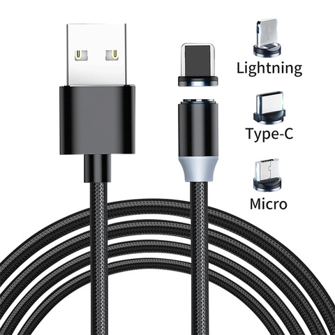 Cable magnético macho Micro USB tipo C conector de Cable de carga rápida cargador magnético USB enchufe de Cables del teléfono móvil Cable ► Foto 1/6