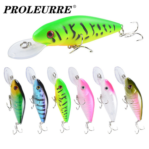 Señuelos de Pesca duros de plástico, 1 Uds., pececillo flotante Wobblers 10cm 11,5g para cebo Artificial de lubina, anzuelos triples, aparejos de Pesca Crankbait ► Foto 1/6