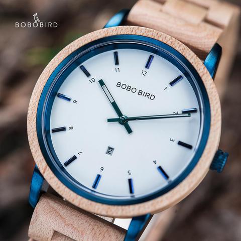 BOBO BIRD-reloj de cuarzo de madera para mujer, de pulsera, resistente al agua, con etiqueta privada personalizada, uhren, herren, zegarek, meski ► Foto 1/6