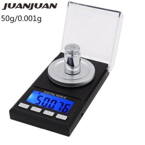 Minibáscula Digital de bolsillo de alta precisión, 50g x 0.001g, para joyería, gramos de peso para cocina, 39% de descuento ► Foto 1/6