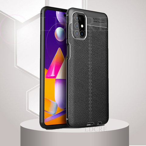 Funda de silicona con textura de cuero para Samsung Galaxy M51, protector de silicona con textura de cuero para Galaxy A12 5G S20 Fan Edition M51 M31S ► Foto 1/6