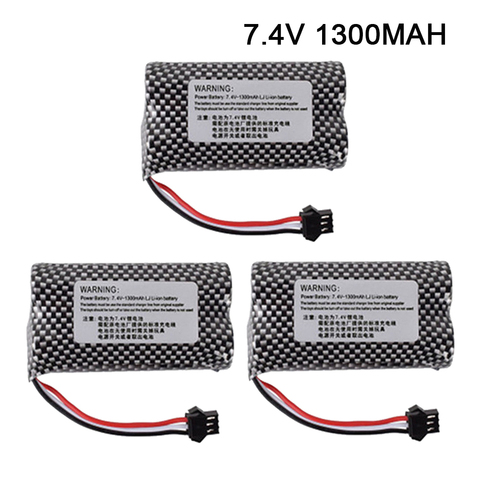 7,4 v 1300mAh batería de Li-Ion para ver Detección de gestos retorcido RC coche 1-10 Uds 18650 batería de 7,4 v para RC coches SM-3P macho ► Foto 1/2