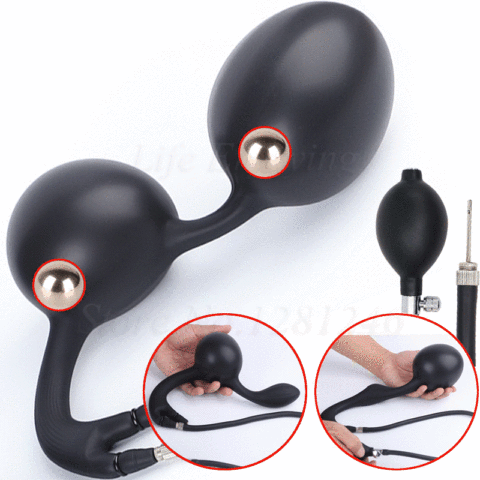 Consolador grande expandible de silicona para hombres y mujeres, Juguetes sexuales hinchables para masaje de próstata, tapón Anal ► Foto 1/6