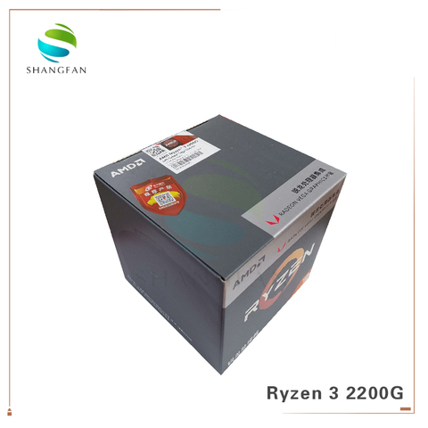 Nuevo procesador de CPU AMD Ryzen 3 2200G R3 2200G 3,5 GHz de cuatro núcleos de cuatro hilos YD2200C5M4MFB enchufe AM4 con ventilador enfriador ► Foto 1/4